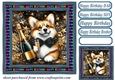 Champagne Birthday pup card front 12
