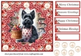 Christmas cake Scottish terrier card front 4