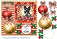 Christmas bauble Scottie card front 6
