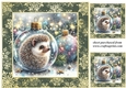 3 Christmas bauble hedgehog card front/toppers 3