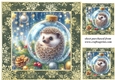 3 Christmas bauble hedgehog card front/toppers 4