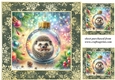 3 Christmas bauble hedgehog card front/toppers 5