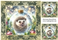 3 Christmas bauble hedgehog card front/toppers 8