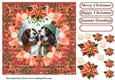 Christmas liver and white Springer Spaniels card front 4