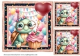 3 Tortoise Birthday card front/toppers