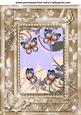 Beige and Blue Framed Floral Butterfly Topper 1