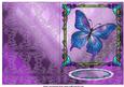 Purple Stained Glass Butterfly Cut and Fold Card 2