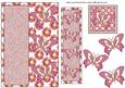Red Floral Butterfly Bookmark Card Front