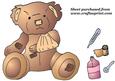 Brown Get Well Soon Fred Bear Topper Sheet