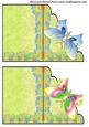 2 Floral Rainbow and Blue Butterfly Notelets