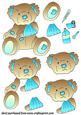 Brown with Blue Get Well Soon Teddy