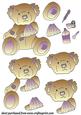 Brown with Purple Get Well Soon Teddy