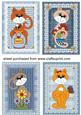 4 Blue Cute Cat Toppers
