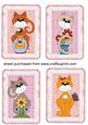 4 Cute Pink Cat Toppers