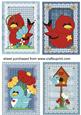 4 Blue Cute Bird Toppers
