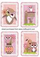 4 Pink Cute Spring Owl Toppers