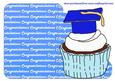Blue Graduation Cupcake Cut and Fold Card