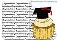 White Graduation Cupcake Cut and Fold Card