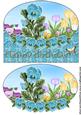 Blue Pansy Birthday Card Front