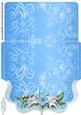 Blue Floral Clutch Bag Money/voucher Wallet