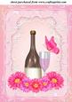 Pink Floral Champagne Topper 1