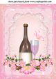 Pink Floral Champagne Topper 2