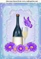 Purple Floral Champagne Topper