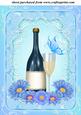 Blue Floral Champagne Topper