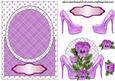 Purple Shoes and Pansy Card Front