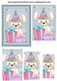 Blue Birthday Bunny Pyramid Topper 3