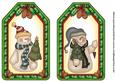 2 Christmas Tree Snowmen Tag Toppers 1