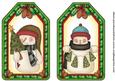 2 Christmas Tree Snowman Tag Toppers 2