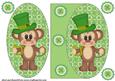St Patricks Day Monkey Oval Card Front 1
