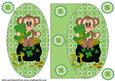 St Patricks Day Monkey Oval Card Front 2