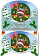 Cute Christmas Reindeer Oval Card Front 3