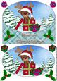 Cute Christmas Reindeer Oval Card Front 4