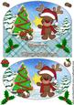 Cute Christmas Reindeer Oval Card Front 5