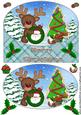 Cute Christmas Reindeer Oval Card Front 6