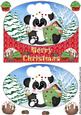 Christmas Baking Panda Oval Card Front 2