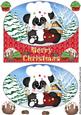 Christmas Baking Panda Oval Card Front 3