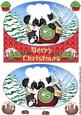 Christmas Baking Panda Oval Card Front 5