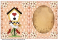 Orange bird house insert