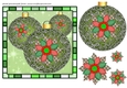 Green Christmas baubles card front