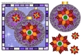 Purple Christmas baubles card front
