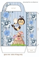 Blue floral bee gift bag 2