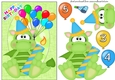 age 3-5 Birthday dragon card front