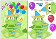 age 6-8 Birthday dragon card front