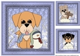 3 Snow dogs card fronts/toppers 1