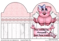 Pink pigs might fly cut and fold card