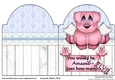 Blue pigs might fly cut and fold card